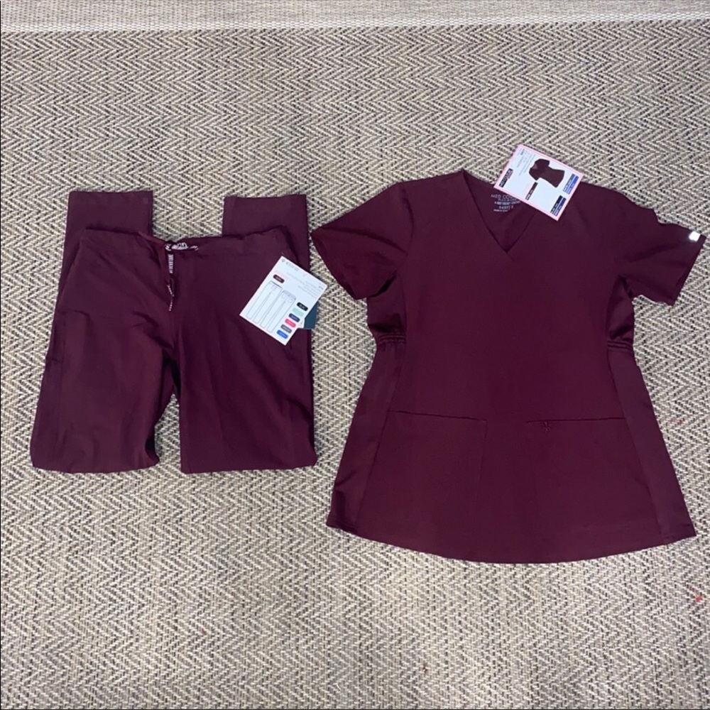 MED COUTURE maternity scrub top and regular pants